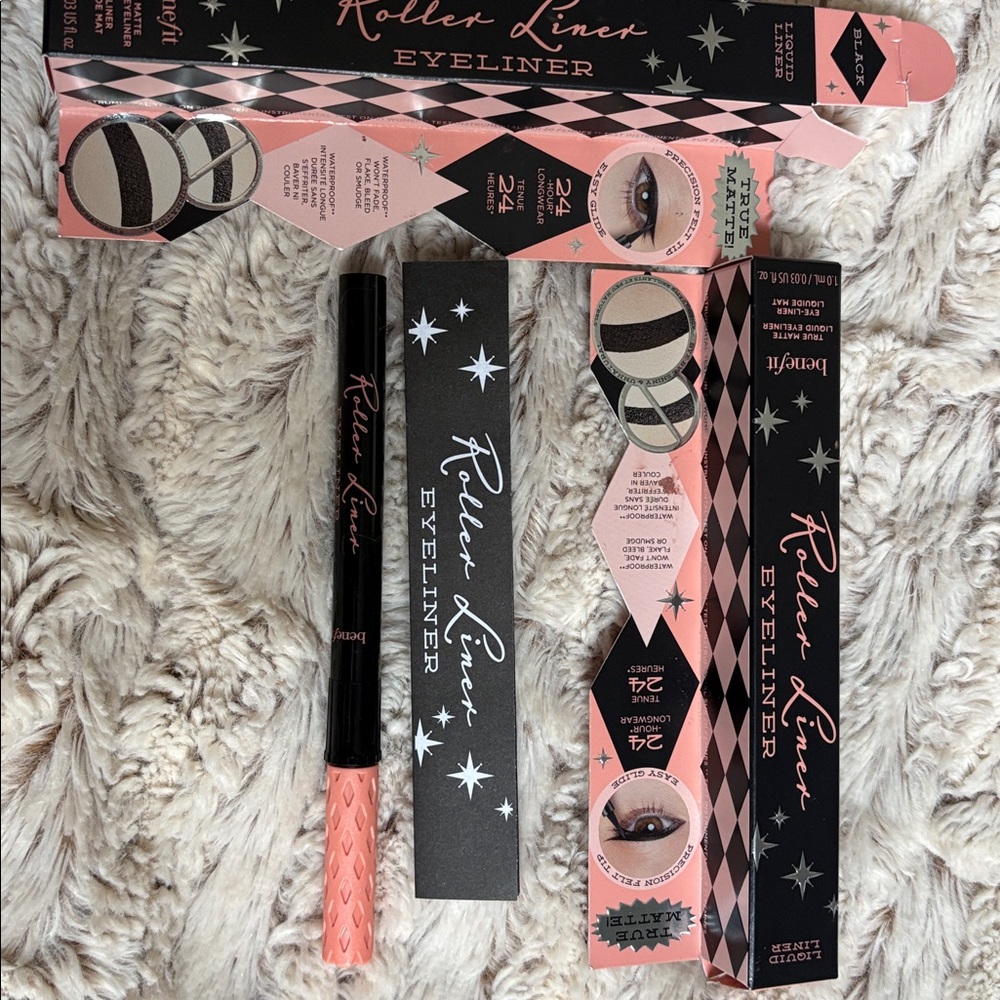 TWO  Benefit Roller Liner Eyeliner True Matte Black Brand New In Boxes